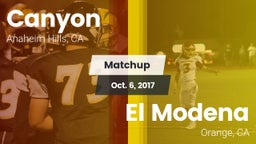 Matchup: Canyon  vs. El Modena  2017