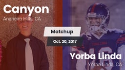 Matchup: Canyon  vs. Yorba Linda  2017