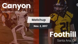 Matchup: Canyon  vs. Foothill  2017