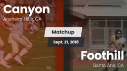 Matchup: Canyon  vs. Foothill  2018