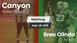 Matchup: Canyon  vs. Brea Olinda  2018