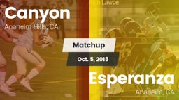 Matchup: Canyon  vs. Esperanza  2018