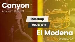 Matchup: Canyon  vs. El Modena  2018