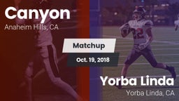 Matchup: Canyon  vs. Yorba Linda  2018