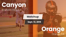 Matchup: Canyon  vs. Orange  2019