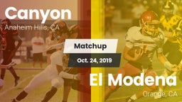 Matchup: Canyon  vs. El Modena  2019