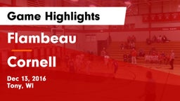 Flambeau  vs Cornell Game Highlights - Dec 13, 2016