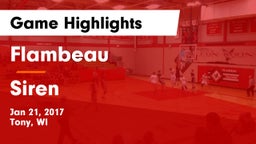 Flambeau  vs Siren Game Highlights - Jan 21, 2017