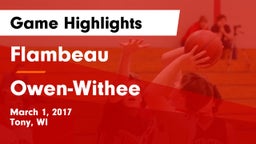 Flambeau  vs Owen-Withee  Game Highlights - March 1, 2017