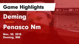 Deming  vs Penasco Nm Game Highlights - Nov. 30, 2018