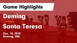 Deming  vs Santa Teresa  Game Highlights - Dec. 18, 2018