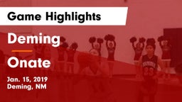 Deming  vs Onate  Game Highlights - Jan. 15, 2019