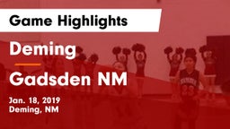 Deming  vs Gadsden NM Game Highlights - Jan. 18, 2019