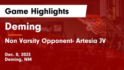 Deming  vs Non Varsity Opponent- Artesia JV Game Highlights - Dec. 8, 2023
