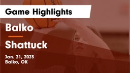 Balko  vs Shattuck  Game Highlights - Jan. 21, 2023