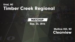 Matchup: Timber Creek vs. Clearview  2016