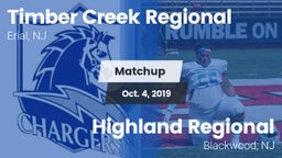 Matchup: Timber Creek vs. Highland Regional  2019