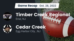 Recap: Timber Creek Regional  vs. Cedar Creek  2022