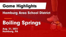 Hamburg Area School District vs Boiling Springs  Game Highlights - Aug. 31, 2021