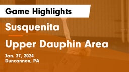 Susquenita  vs Upper Dauphin Area  Game Highlights - Jan. 27, 2024