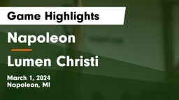 Napoleon  vs Lumen Christi  Game Highlights - March 1, 2024
