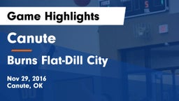 Canute  vs Burns Flat-Dill City  Game Highlights - Nov 29, 2016