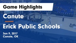 Canute  vs Erick Public Schools Game Highlights - Jan 9, 2017