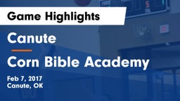 Canute  vs Corn Bible Academy  Game Highlights - Feb 7, 2017