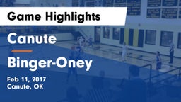Canute  vs Binger-Oney Game Highlights - Feb 11, 2017