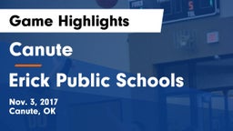 Canute  vs Erick Public Schools Game Highlights - Nov. 3, 2017