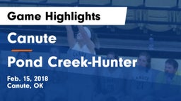 Canute  vs Pond Creek-Hunter  Game Highlights - Feb. 15, 2018