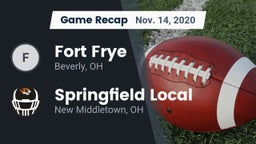 Recap: Fort Frye  vs. Springfield Local  2020