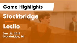 Stockbridge  vs Leslie  Game Highlights - Jan. 26, 2018