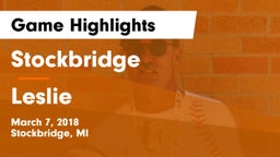 Stockbridge  vs Leslie  Game Highlights - March 7, 2018