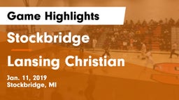 Stockbridge  vs Lansing Christian  Game Highlights - Jan. 11, 2019