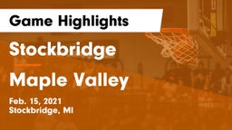 Stockbridge  vs Maple Valley  Game Highlights - Feb. 15, 2021