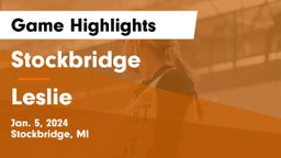 Stockbridge  vs Leslie  Game Highlights - Jan. 5, 2024