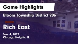 Bloom Township  District 206 vs Rich East Game Highlights - Jan. 4, 2019