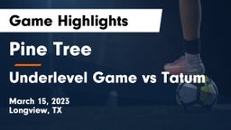 Pine Tree  vs Underlevel Game vs Tatum Game Highlights - March 15, 2023