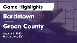 Bardstown  vs Green County  Game Highlights - Sept. 11, 2023