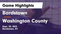 Bardstown  vs Washington County  Game Highlights - Sept. 20, 2023
