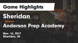 Sheridan  vs Anderson Prep Academy  Game Highlights - Nov. 16, 2017