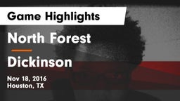 North Forest  vs Dickinson  Game Highlights - Nov 18, 2016