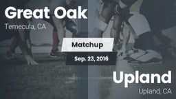 Matchup: Great Oak High vs. Upland  2016
