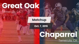 Matchup: Great Oak High vs. Chaparral  2016