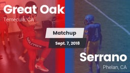 Matchup: Great Oak High vs. Serrano  2018