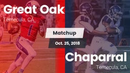 Matchup: Great Oak High vs. Chaparral  2018