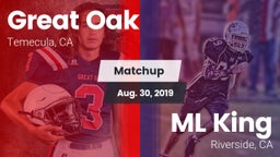 Matchup: Great Oak High vs. ML King  2019