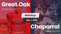 Matchup: Great Oak High vs. Chaparral  2019