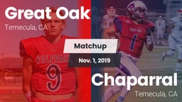 Matchup: Great Oak High vs. Chaparral  2019